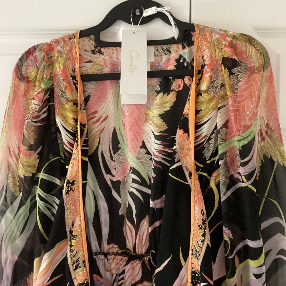 Camilla Short Wrap Tie Dress 🌙Lady Of The Moon🌙 Surplice or Front Tie NWOT - Picture 5 of 15